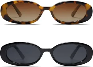 Polarized Retro Oval Sunglasses